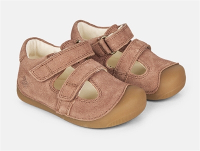 bundgaard petit summer sandal mocha med velcro og lukket tå  