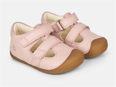 bundgaard petit summer sandal old rose med velcro og lukket tå  