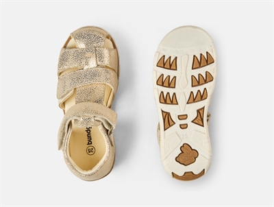 Bundgaard Sofus sandal guld glitter med lukket tå og velcro
