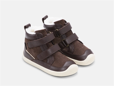 Bundgaard Marley vinterstøvle dark brown med uldfor og velcrolukning