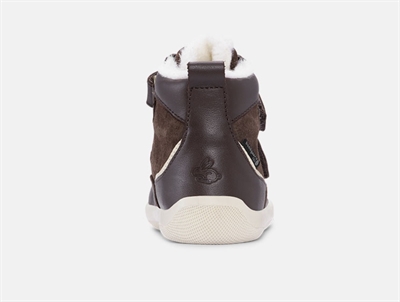 Bundgaard Marley vinterstøvle dark brown med uldfor og velcrolukning