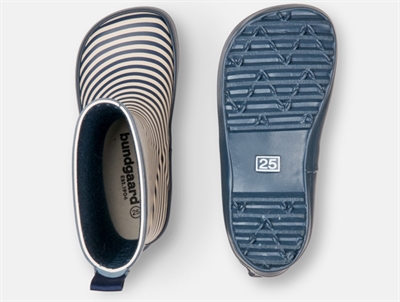 Bundgaard Charly gummistøvle i navy med striber og refleks bagpå