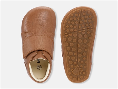 Bundgaard Tannu hjemmesko i cognac læder med velcro