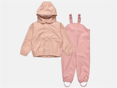 Bundgaard Cali regnsæt vintage rose stribet med seler