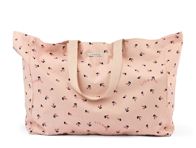 Liewood maxi totebag i rosa med cherry heart print