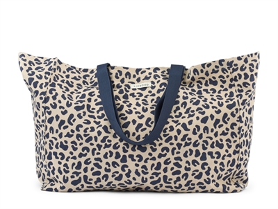 Liewood maxi totebag i beige med mega leo mist print