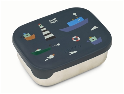 Liewood Arthur lunchbox med silikone låg og sejlprint