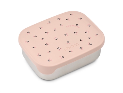 Liewood Arthur madkasse i rosa med cherry heart print paa laag