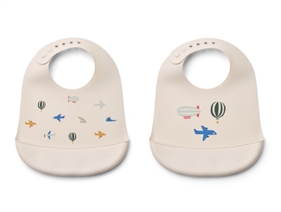 Liewood Tilda hagesmæk i ecru med fly og luftballon print