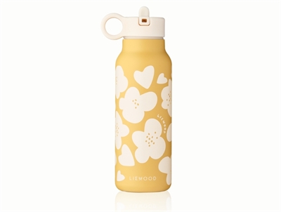 Liewood Falk drikkedunk i lemon yellow med flower print 350 ml