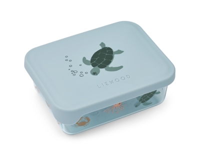 Liewood Ako snackboks i sea creature sandy med låg