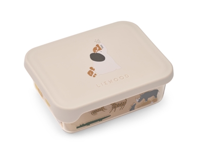 Liewood Ako snackboks i all together sandy med silikonelåg