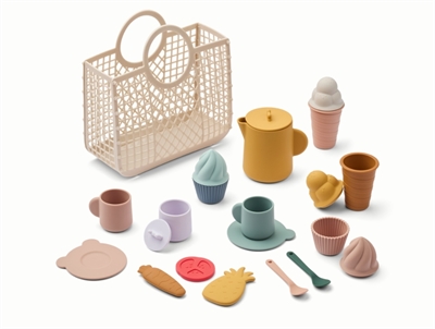 Liewood Elna picnic legesæt i sandy multi mix med kurv og silikonelegetøj