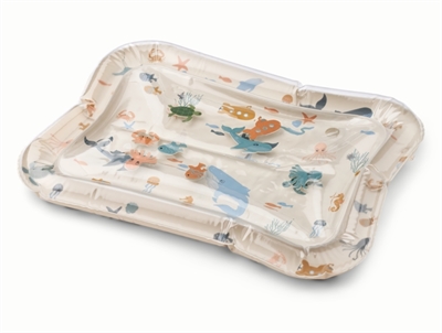 Liewood Elin oppustelig aktivitetsmåtte med havdyr print i sandy nuance