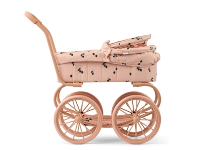 Liewood Adaline dukkevogn i rosa nuance med blomsterprint set fra siden