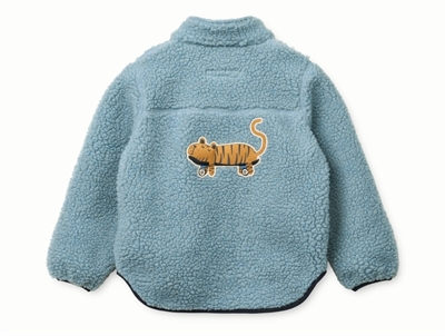 Liewood Nolan pilejakke i blå nuance set bagfra med motiv  