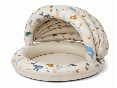 Liewood Hadleia badebassin med solskaerm i sea creature sandy