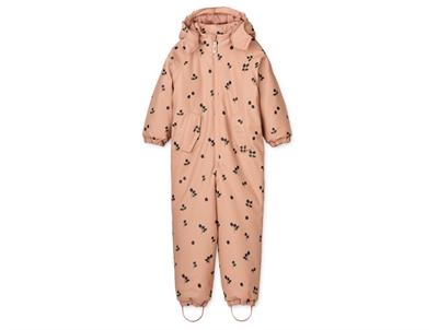 Liewood Maddy gummiflyverdragt i rosa nuance med blomsterprint
