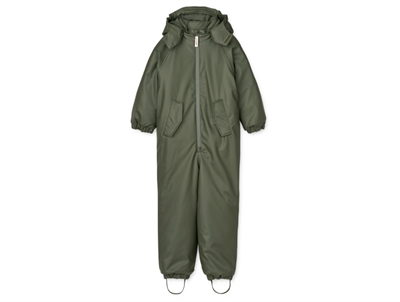 Liewood Maddy gummiflyverdragt/regndragt hunter green med aftagelig hætte