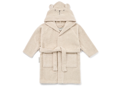 Liewood badekåbe til børn med isbjørn og bindebælte