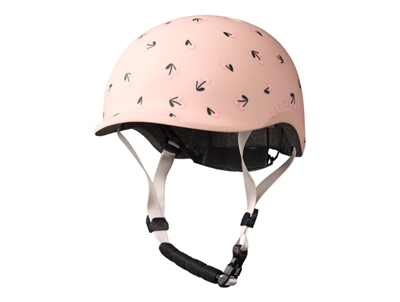 Liewood Milly cykelhjelm i rosa med cherry heart print