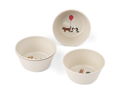 Liewood Cees skålesæt around the world sandy med fire skåle