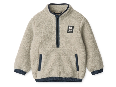 Liewood Balou pile sweatshirt i mist med lynlås i halsen