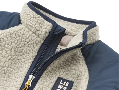 Liewood jakke med fleece front og navy ærmer detalje