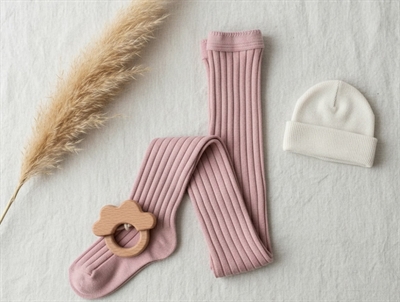 MPkids strømpebukser silver pink i rib