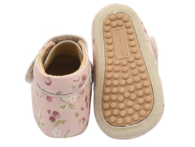 pom pom hjemmesko misty rose med jordbærprint og velcro