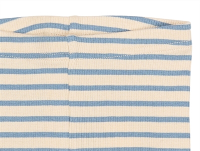 Petit Piao leggings råhvid med blå striber detalje