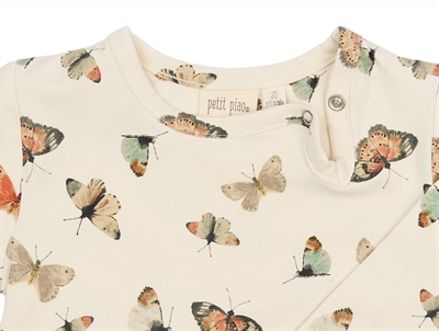 Petit Piao body råhvid med sommerfugle detalje