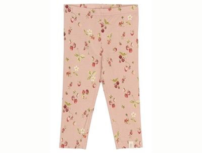 Petit Piao leggings rosa med jordbær forfra