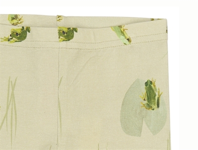 Petit Piao leggings i lysegrøn nuance med frøprint detalje