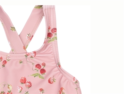 Petit Piao bikini rosa med jordbær stroptop detalje