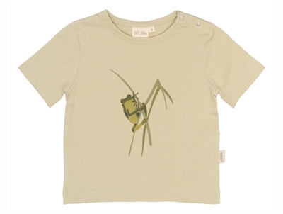 Petit Piao t-shirt i lys beige nuance med frømotiv forfra