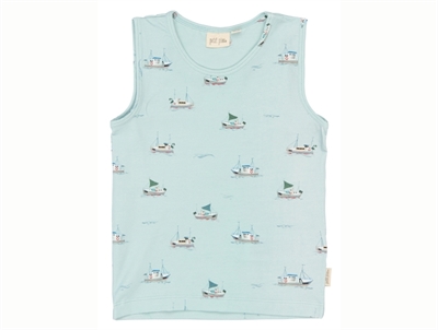 Petit Piao undertrøje lyseblå bådprint forfra