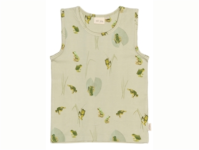 Petit Piao undertrøje i lysegrøn nuance med frøprint forfra