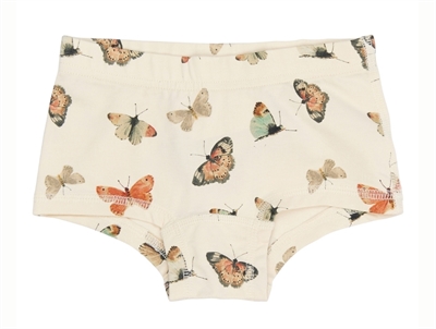 Petit Piao hipsters 2-pack råhvid med sommerfugle og hjerteprint Petit Piao hipsters råhvid med butterfly print