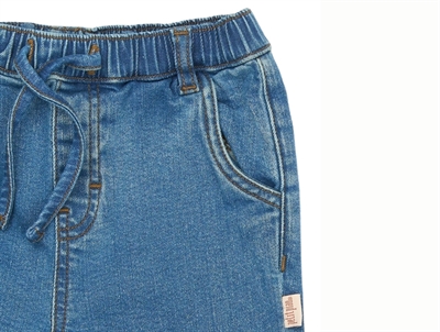Petit Piao denim bukser lyseblå detalje talje