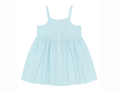 Petit Piao kjole lysegrøn med tern forfra