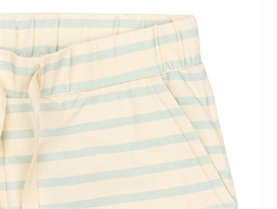 Petit Piao shorts råhvid med lyseblå striber detalje