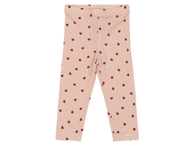 Petit Piao leggings rosa med hjerter set forfra
