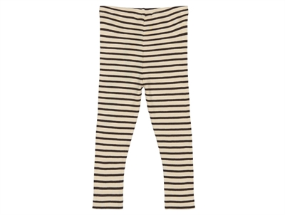 Bagside af stribede Petit Piao leggings i coffee bean