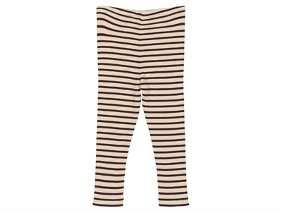 Petit Piao leggings dark grape stribet set bagfra