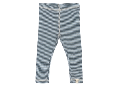Petit Piao leggings i ensign blue striber set forfra