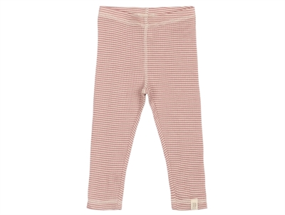 Petit Piao leggings nostalgic rose stribet i merinould