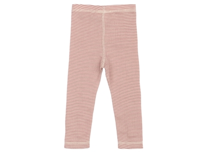 Petit Piao leggings nostalgic rose stribet i merinould