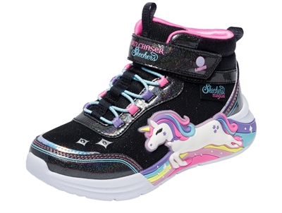 Skechers Unicorn Chaser støvlet med lys sort til børn