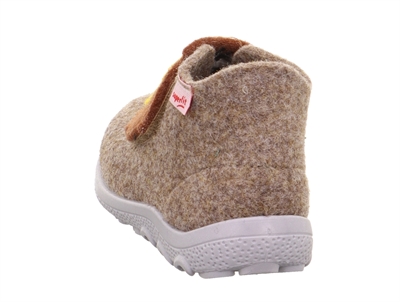 Superfit Happy Octi hjemmesko beige uldfilt med løvehoved